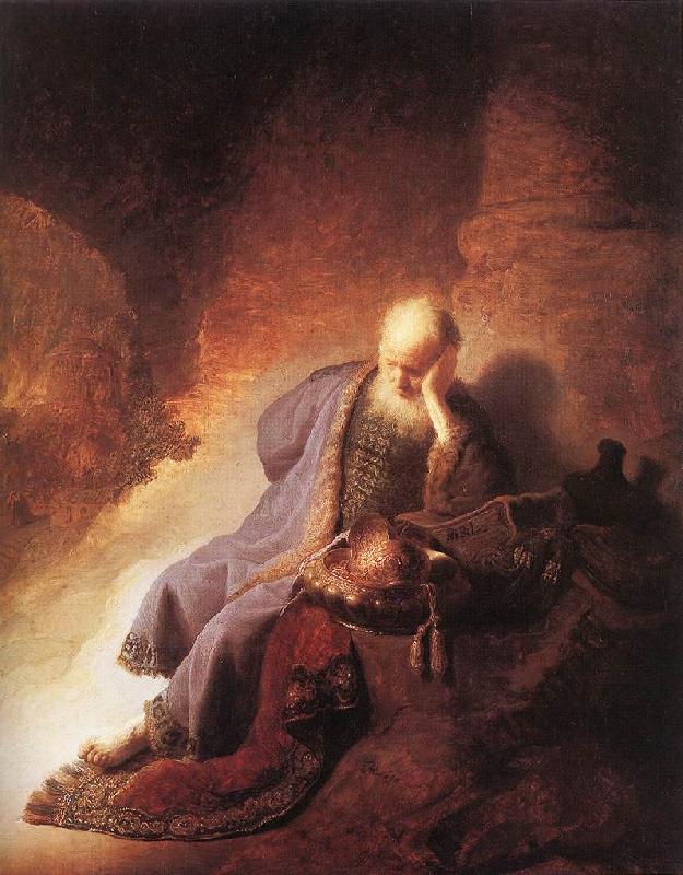 REMBRANDT Harmenszoon van Rijn Jeremiah Lamenting the Destruction of Jerusalem g China oil painting art